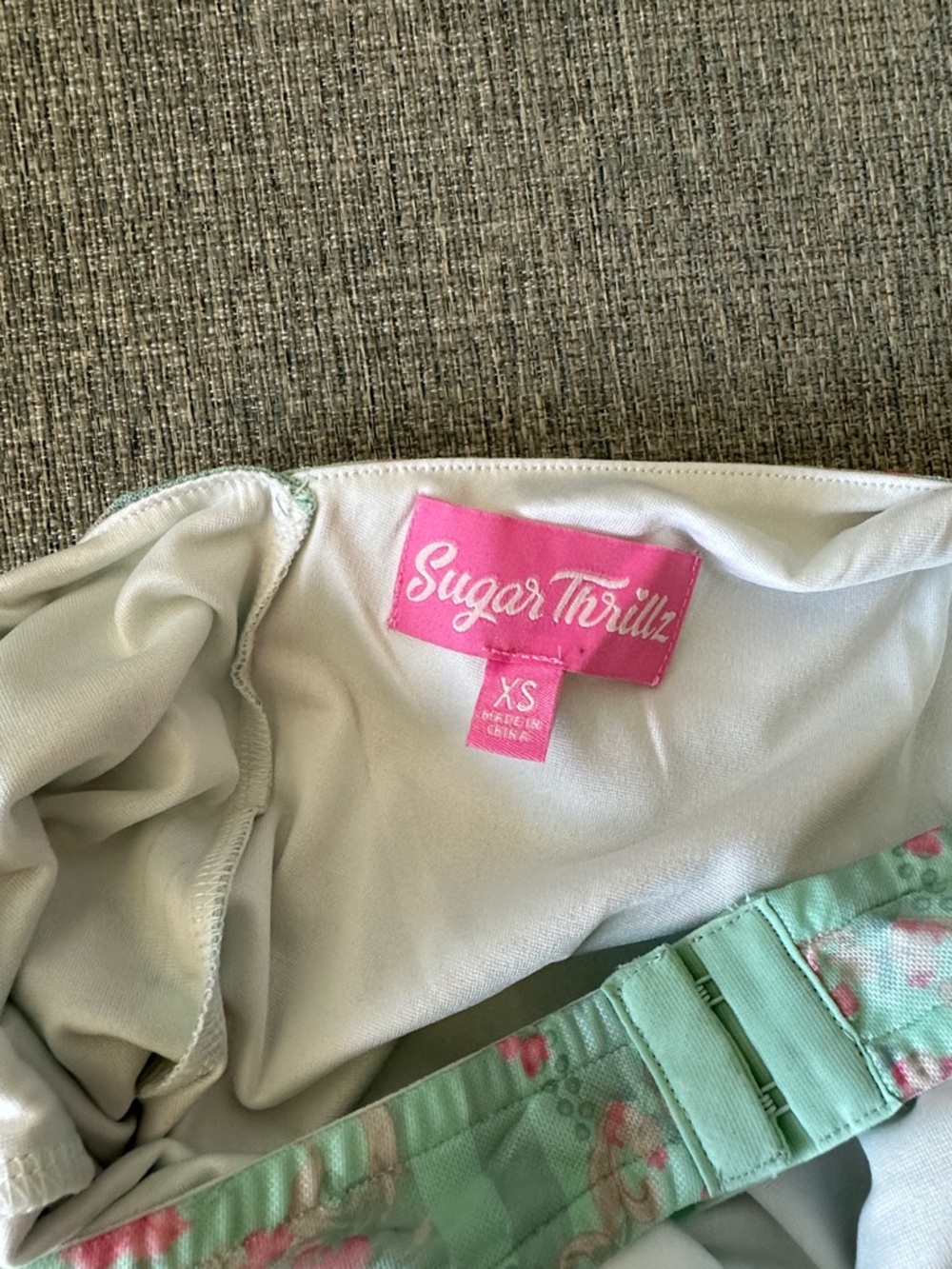 Sugar Thrillz Mint Floral Lace-Trim Slip - Picture 2 of 3